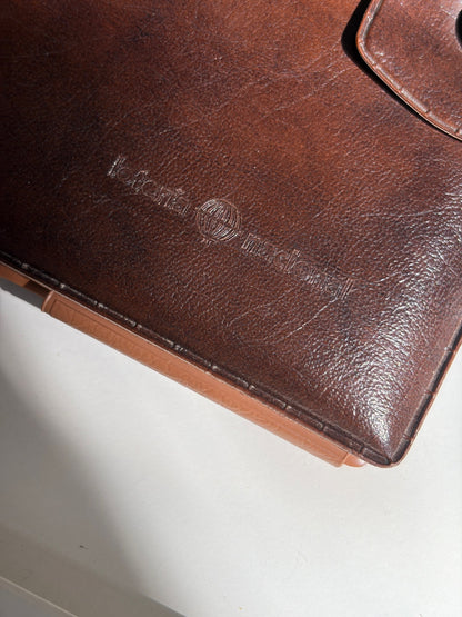 Portefeuille vintage marron effet cuir brillant