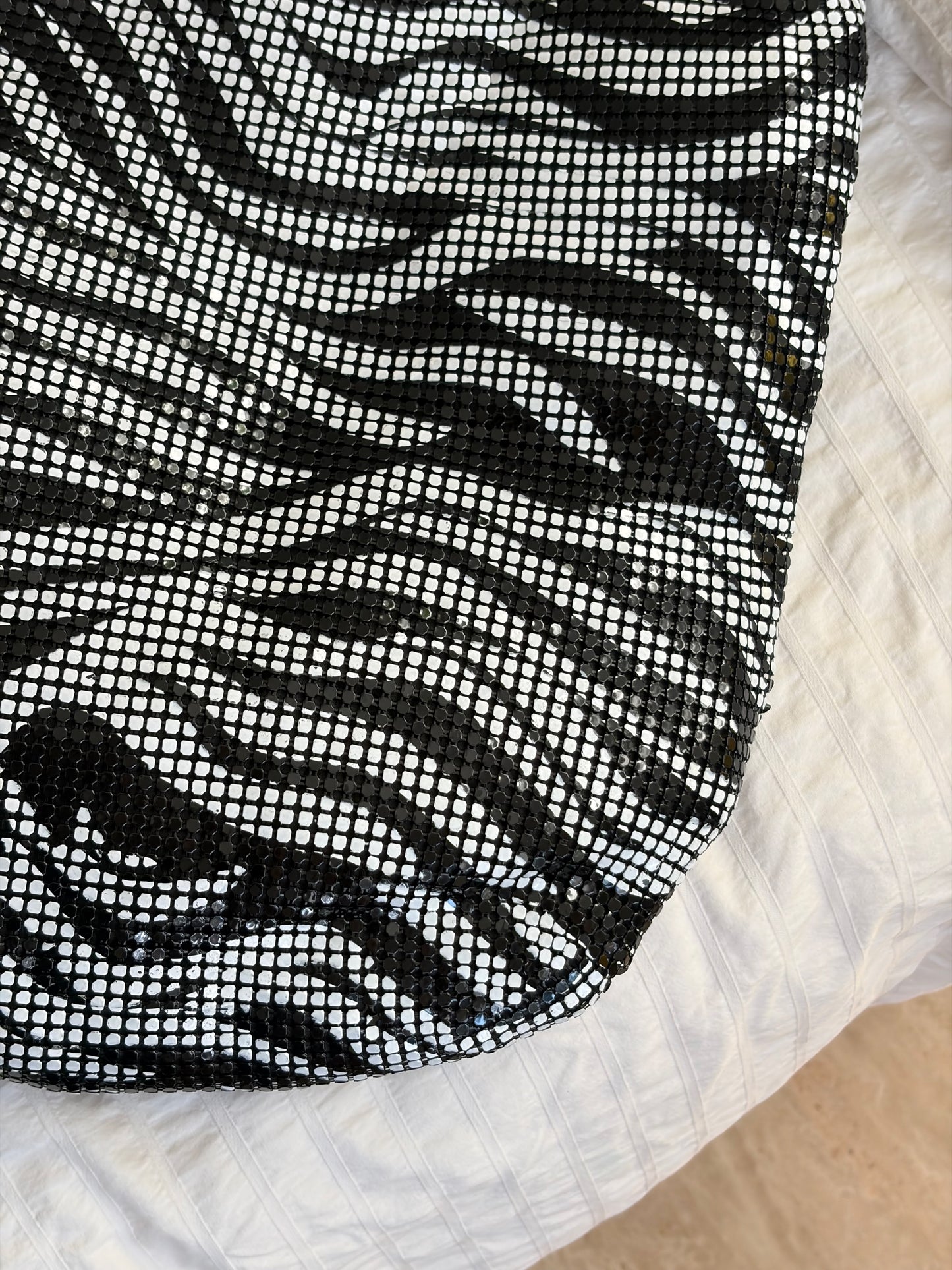 Sac épaule zébré sequins Y2K