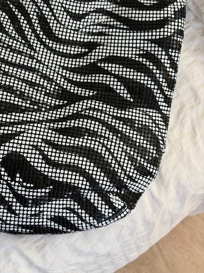 Sac épaule zébré sequins Y2K