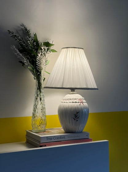 LAMPE PORCELAINE NŒUD ROSE 🎀