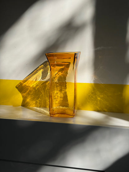 VASE VERRE AMBRÉ CARRÉ 💛☀️
