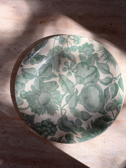 ASSIETTE PORCELAINE MOTIFS RAISINS VERT | VINTAGE