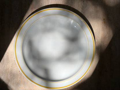 ASSIETTE PORCELAINE BLANCHE DOUBLE FILET JAUNE | SANTA CLARA ESPAGNE