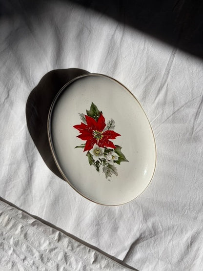BONBONNIÈRE OVALE POINSETTIA VINTAGE 🎄