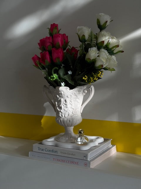 VASE TROPHÉE PORCELAINE BLANCHE🤍