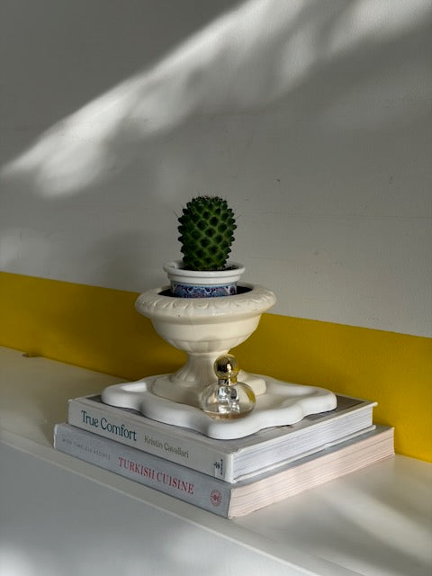 COUPE PIÉDOUCHE CÉRAMIQUE CRÈME VINTAGE