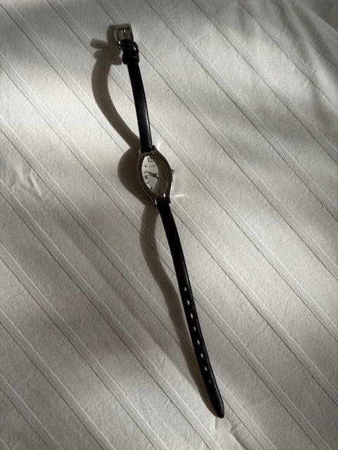 MONTRE TIMEX BRACELET CUIR NOIR VINTAGE