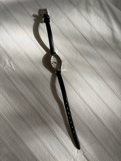 MONTRE TIMEX BRACELET CUIR NOIR VINTAGE
