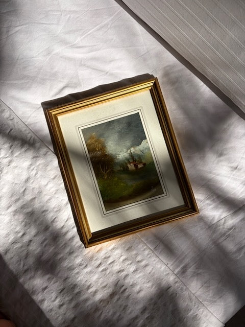TABLEAU PAYSAGE CHALET DORÉ 🏔️