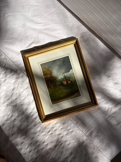 TABLEAU PAYSAGE CHALET DORÉ 🏔️