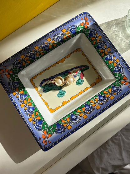 VIDE-POCHE CÉRAMIQUE GECKO MOSAÏQUE 🦎