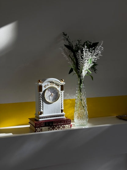 HORLOGE DE TABLE PORCELAINE DORÉE 🕰️