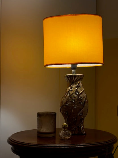 LAMPE CÉRAMIQUE FEUILLAGE DORÉ VINTAGE 💡