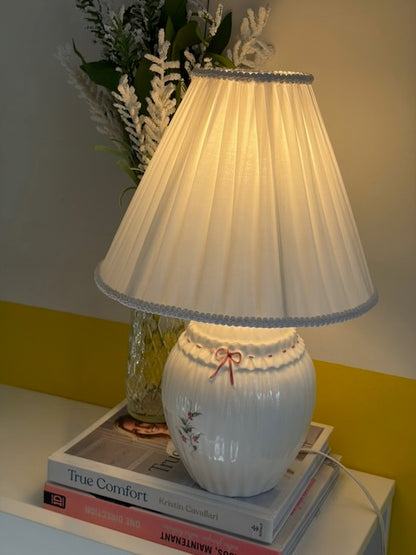 LAMPE PORCELAINE NŒUD ROSE 🎀