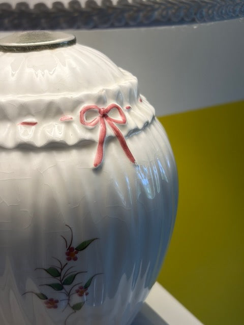 LAMPE PORCELAINE NŒUD ROSE 🎀