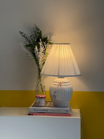LAMPE PORCELAINE NŒUD ROSE 🎀