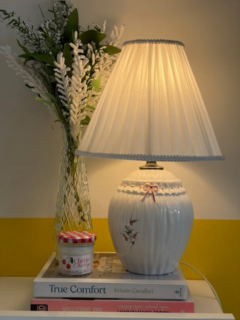 LAMPE PORCELAINE NŒUD ROSE 🎀