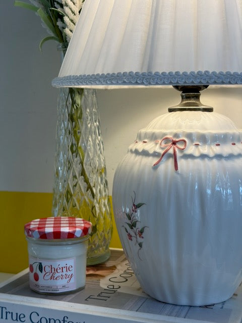 LAMPE PORCELAINE NŒUD ROSE 🎀