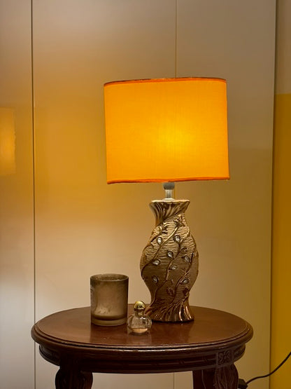 LAMPE CÉRAMIQUE FEUILLAGE DORÉ VINTAGE 💡