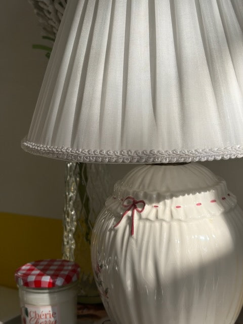 LAMPE PORCELAINE NŒUD ROSE 🎀