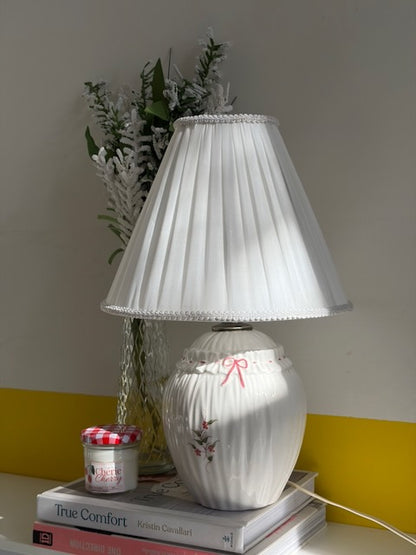 LAMPE PORCELAINE NŒUD ROSE 🎀