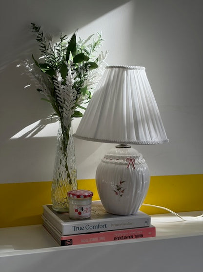 LAMPE PORCELAINE NŒUD ROSE 🎀