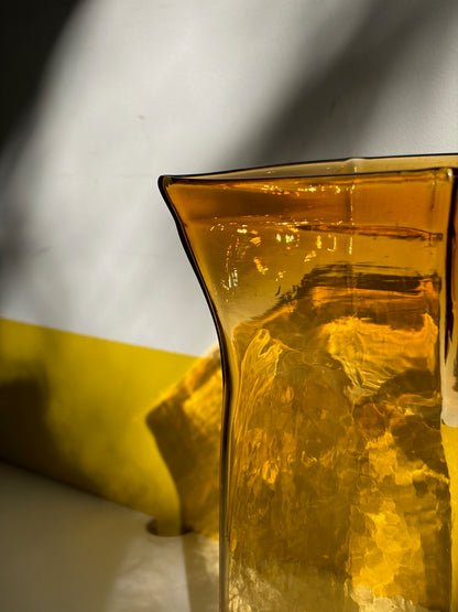 VASE VERRE AMBRÉ CARRÉ 💛☀️