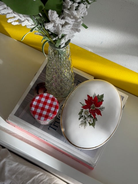 BONBONNIÈRE OVALE POINSETTIA VINTAGE 🎄