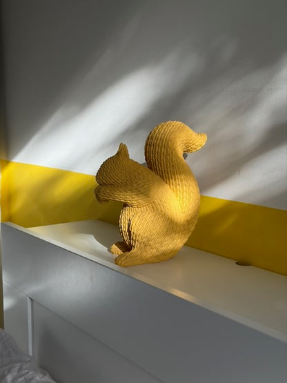 ÉCUREUIL TRICOT MOUTARDE VINTAGE 🐿️