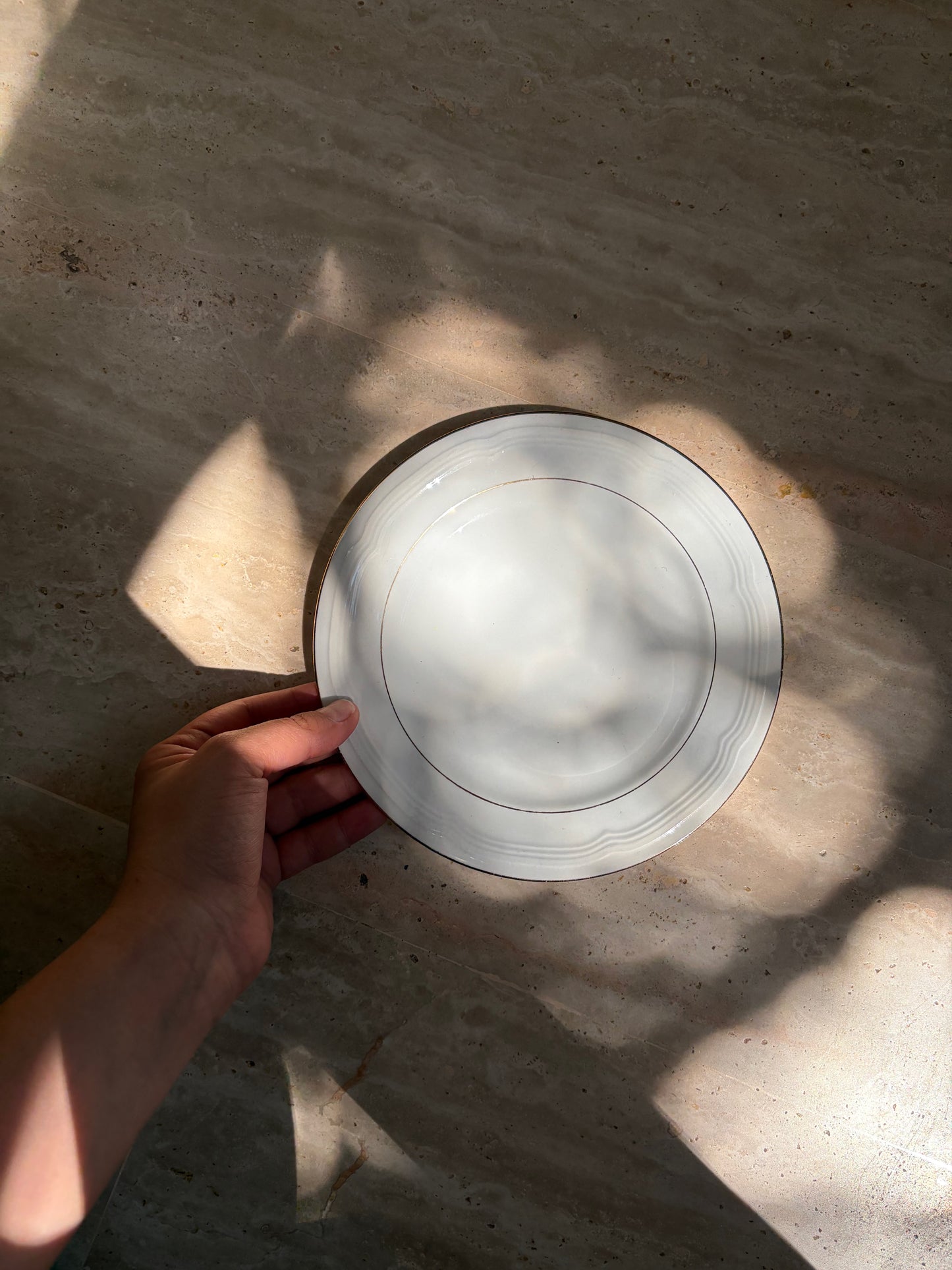 ️ ASSIETTE PORCELAINE BLANCHE FILET OR | VINTAGE