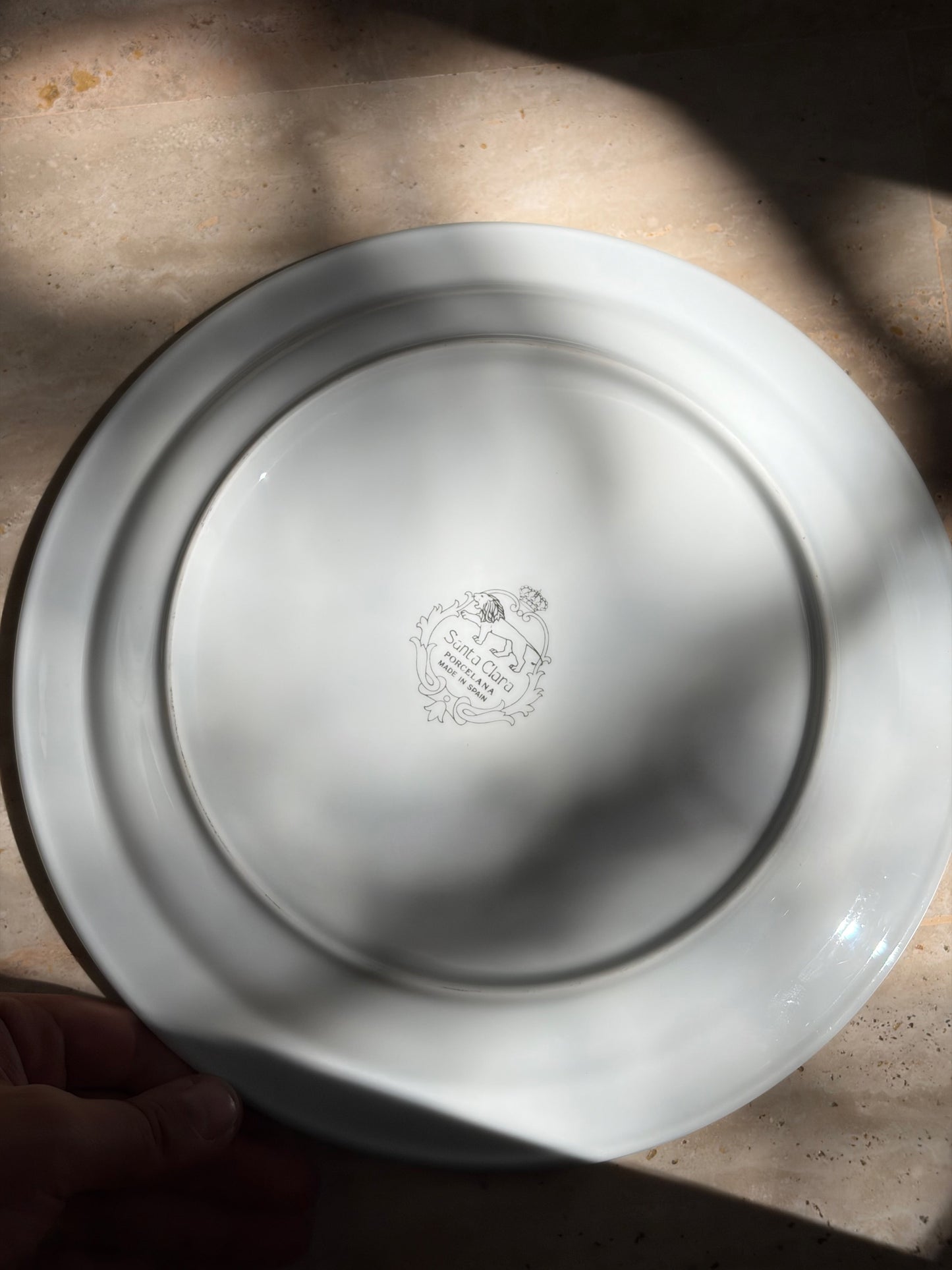 ASSIETTE PORCELAINE BLANCHE DOUBLE FILET JAUNE | SANTA CLARA ESPAGNE