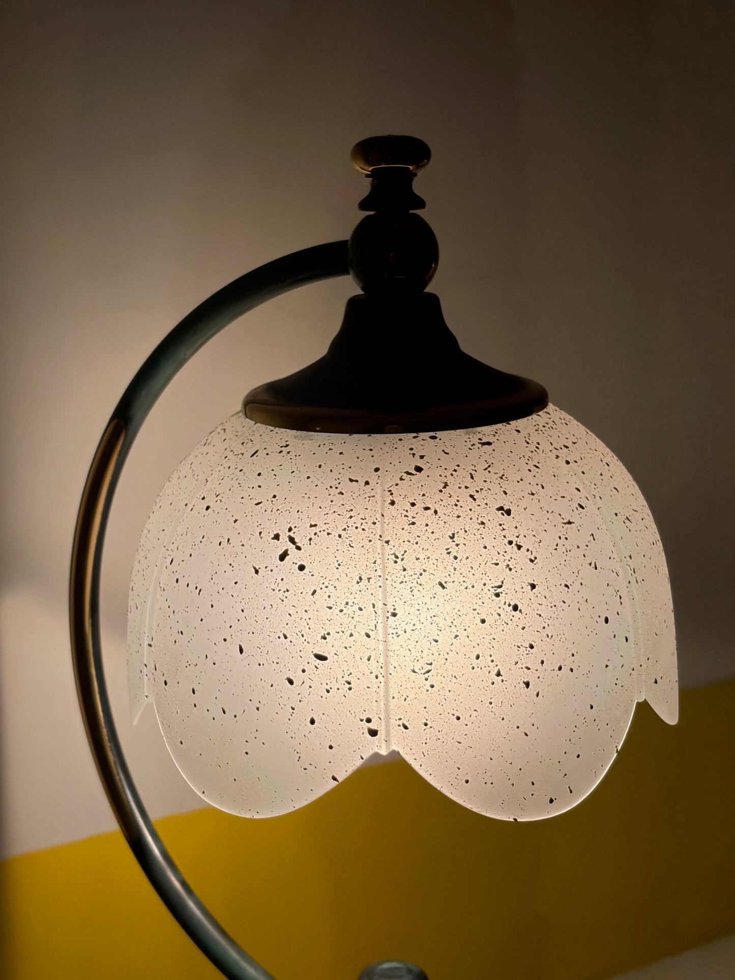 LAMPE BRAS ARQUÉ FEUILLES DE VIGNE TULIPE VERRE | ART NOUVEAU