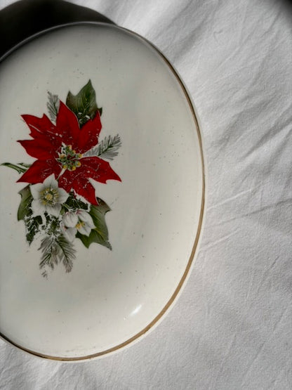 BONBONNIÈRE OVALE POINSETTIA VINTAGE 🎄