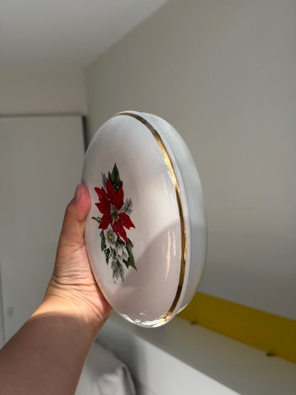 BONBONNIÈRE OVALE POINSETTIA VINTAGE 🎄