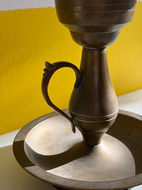 LAMPE BRONZE ABAT-JOUR OPALINE VINTAGE 🕯️