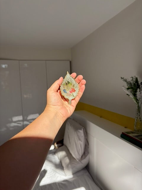 VIDE-POCHE FEUILLE ÉMAILLÉ VINTAGE 🍂
