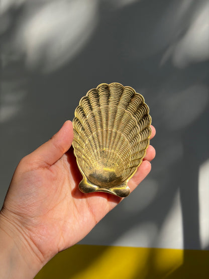 PORTE-BIJOUX COQUILLAGE LAITON DORÉ | VINTAGE🐚✨
