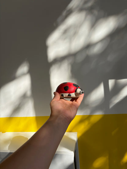 TIRELIRE COCCINELLE EN ARGILE PEINTE | VINTAGE 🐞
