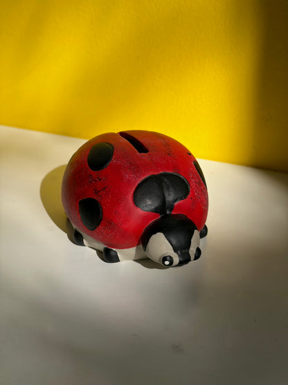 TIRELIRE COCCINELLE EN ARGILE PEINTE | VINTAGE 🐞