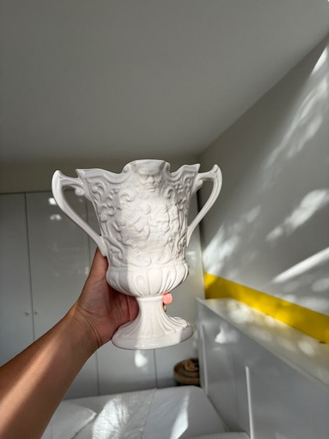 VASE TROPHÉE PORCELAINE BLANCHE🤍