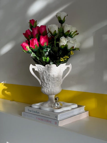 VASE TROPHÉE PORCELAINE BLANCHE🤍