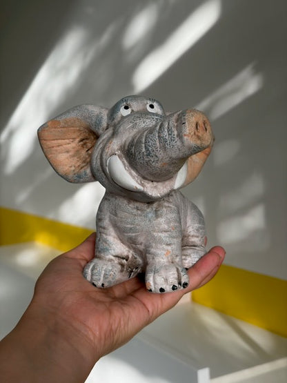 ÉLÉPHANTEAU CÉRAMIQUE SOURIANT VINTAGE 🐘