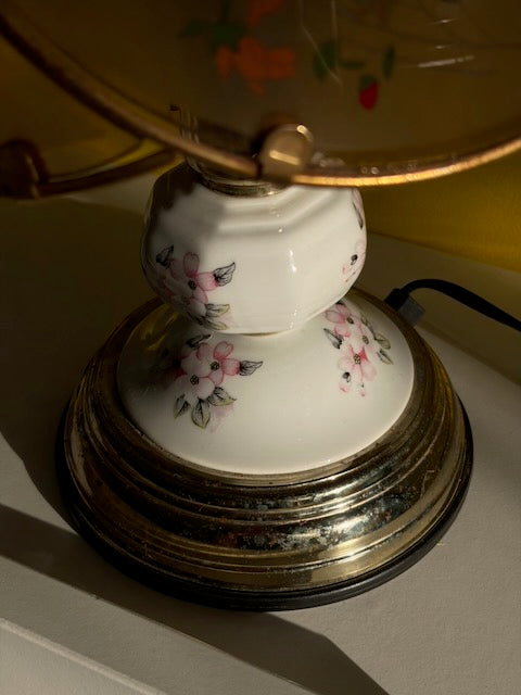 LAMPE ABAT-JOUR FLORAL VERRE VINTAGE 🌸