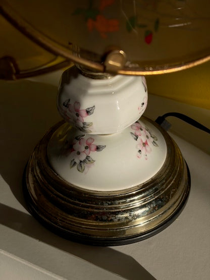 LAMPE ABAT-JOUR FLORAL VERRE VINTAGE 🌸