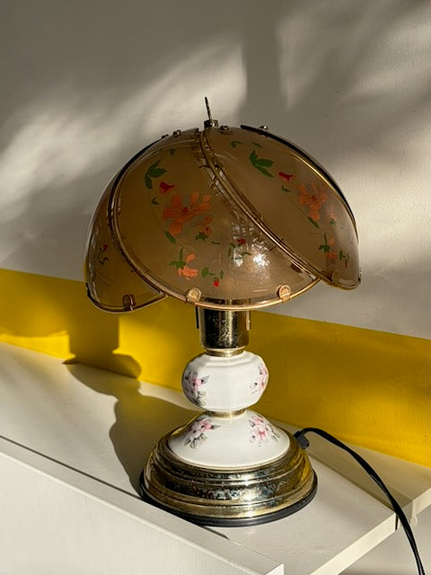 LAMPE ABAT-JOUR FLORAL VERRE VINTAGE 🌸