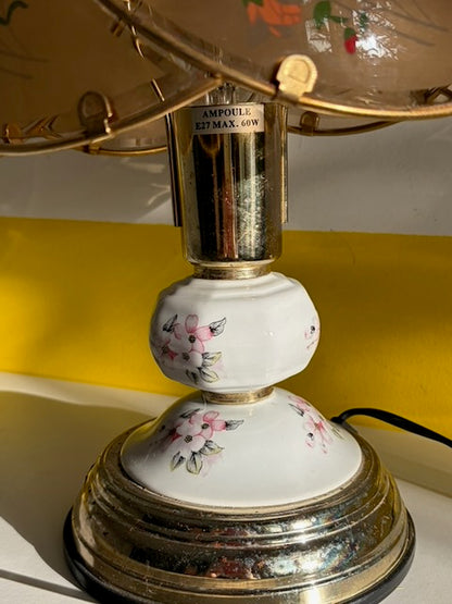 LAMPE ABAT-JOUR FLORAL VERRE VINTAGE 🌸