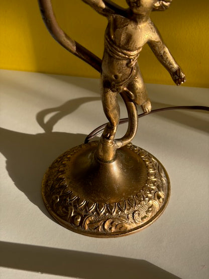 LAMPE PUTTO BRONZE ABAT-JOUR CYLINDRIQUE 👼