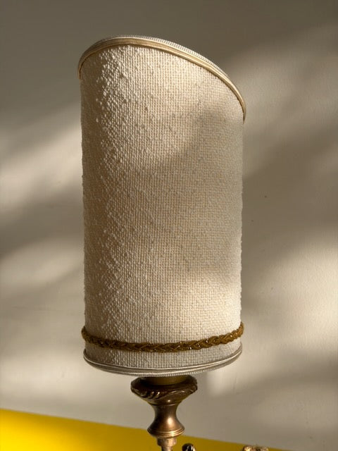 LAMPE PUTTO BRONZE ABAT-JOUR CYLINDRIQUE 👼