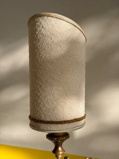 LAMPE PUTTO BRONZE ABAT-JOUR CYLINDRIQUE 👼