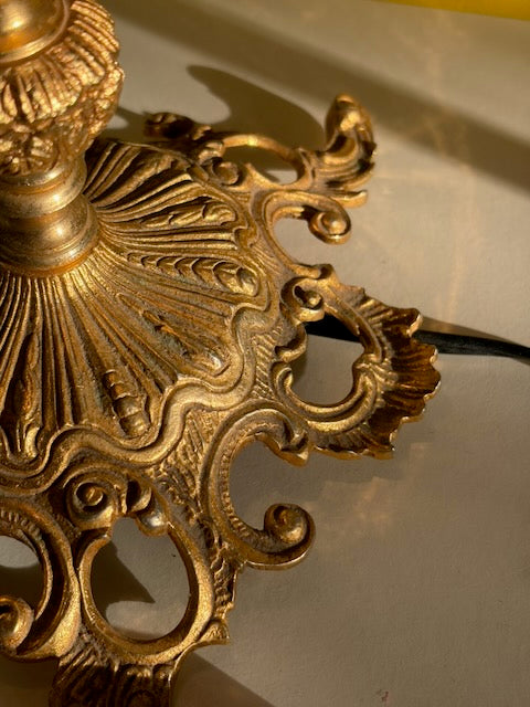 LAMPE URNE PEINTE ABAT-JOUR CRAQUELÉ VINTAGE